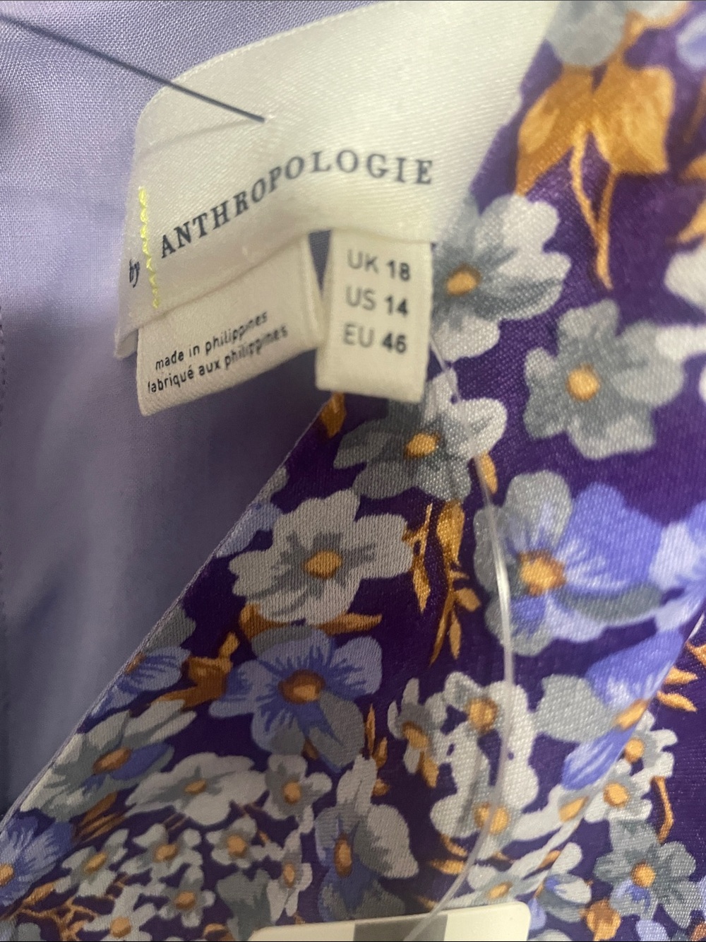Anthropologie Lavender Floral Maxi Dress - Picture 5 of 13